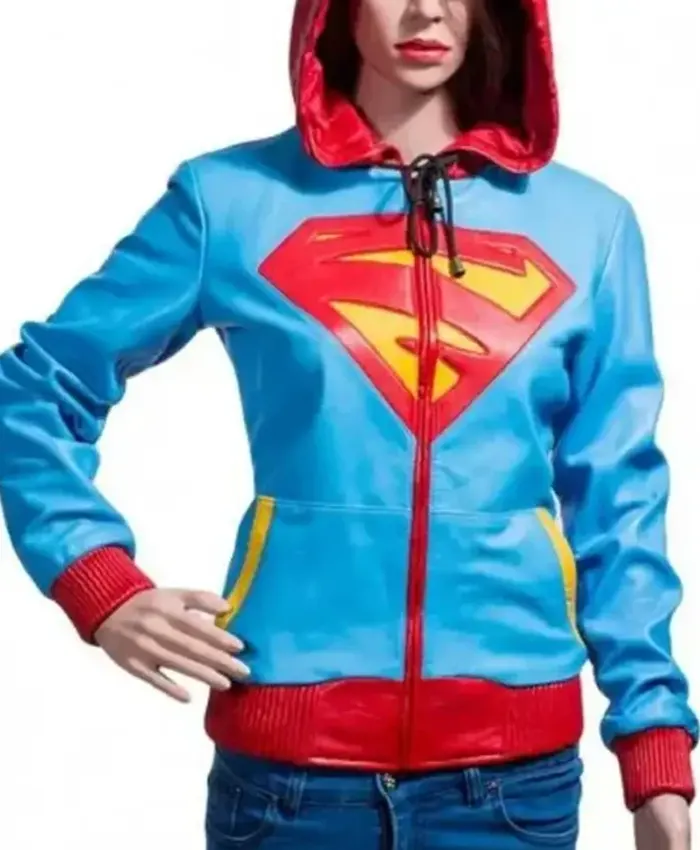 Supergirl Leather Hooded Jacket Supergirl Leather Hooded Jacket