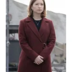 Superman And Lois Leslie Wool Maroon Notch Collar Coat
