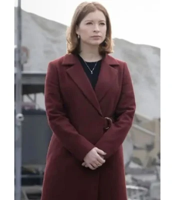 Superman And Lois Leslie Wool Maroon Notch Collar Coat