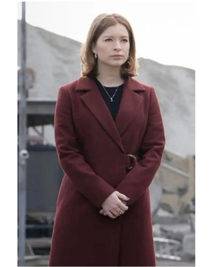 Superman And Lois Leslie Wool Maroon Notch Collar Coat Superman And Lois Leslie Wool Maroon Notch Collar Coat