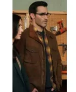 Superman and Lois Clark Kent Brown Cotton Jacket