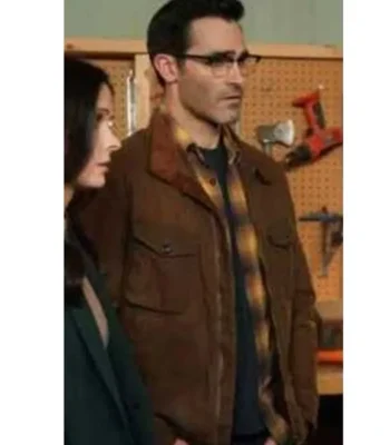 Superman and Lois Clark Kent Brown Cotton Jacket