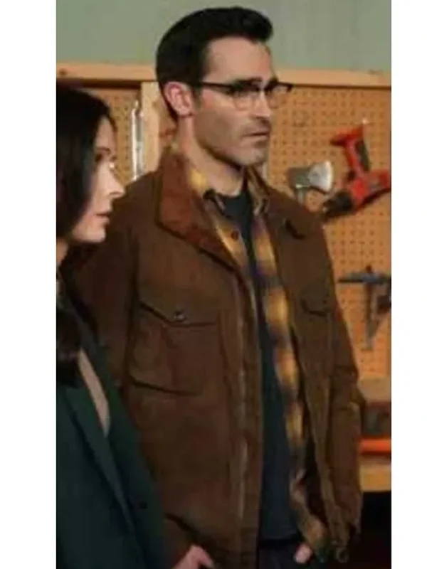 Superman and Lois Clark Kent Brown Cotton Jacket