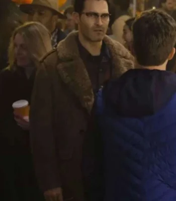Superman and Lois Clark Kent Brown Shearling Fur Leather Coat