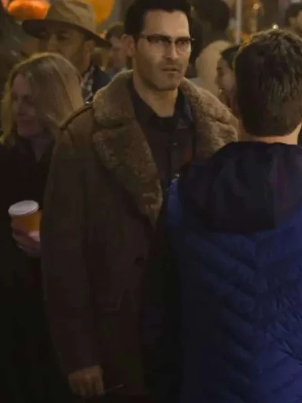 Superman and Lois Clark Kent Brown Shearling Fur Leather Coat