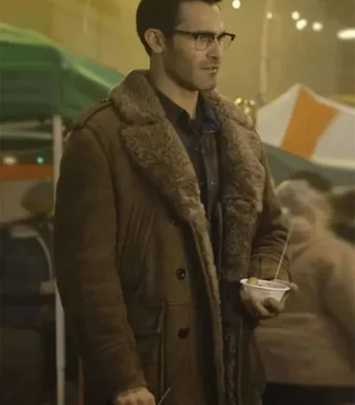 Superman and Lois Clark Kent Brown Shearling Fur Leather Coat