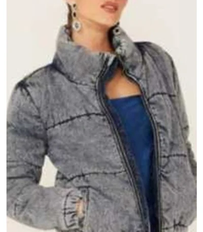 Superman and Lois S02 Sarah Cushing Grey Zip Up Puffer Jacket