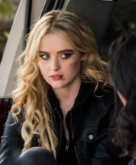 Supernatural Claire Novak Black Leather Bomber Jacket