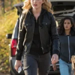 Supernatural Claire Novak Black Leather Bomber Jacket