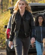 Supernatural Claire Novak Black Leather Bomber Jacket