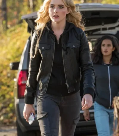 Supernatural Claire Novak Black Leather Bomber Jacket