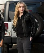 Supernatural Claire Novak Black Leather Bomber Jacket