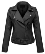 Supernatural Claire Novak Black Leather Bomber Jacket