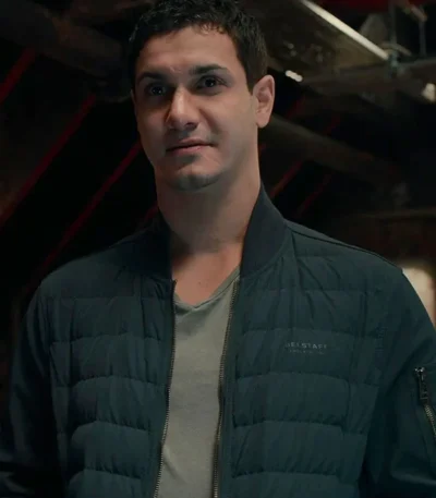 Suspicion 2022 S01 Elyes Gabel Blue Bomber Jacket