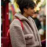 Suspicion Lydia West Sherpa Fur Cropped Jacket