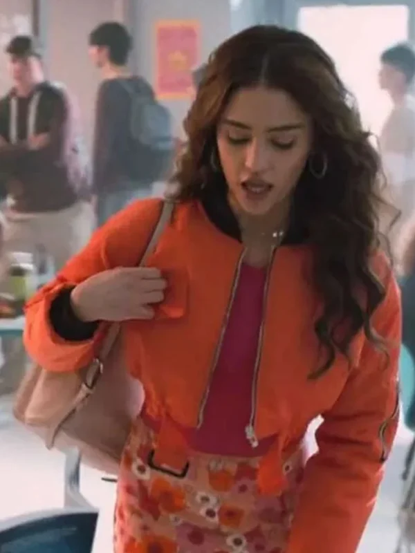 Tall Girl Clara Wilsey Orange Bomber Jacket
