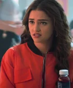 Tall Girl Clara Wilsey Orange Bomber Jacket