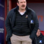 Ted Lasso Jason Sudeikis Black Cotton Track Coat