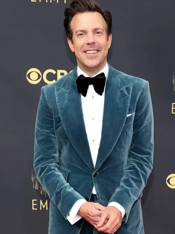 Ted Lasso Jason Sudeikis Blue Velvet Blazer