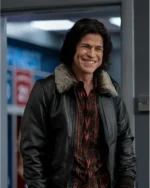 Ted Lasso S02 Dani Rojas Shearling Fur Collar Leather Jacket