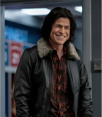 Ted Lasso S02 Dani Rojas Shearling Fur Collar Leather Jacket