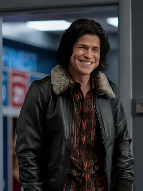 Ted Lasso S02 Dani Rojas Shearling Fur Collar Leather Jacket