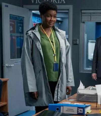 Ted Lasso S02 Dr. Sharon Fieldstone Grey Cotton Coat