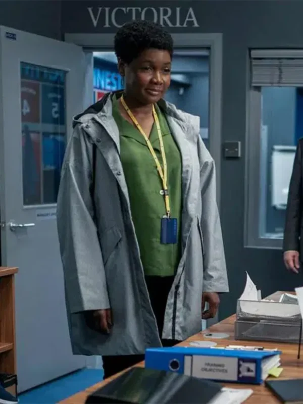 Ted Lasso S02 Dr. Sharon Fieldstone Grey Cotton Coat