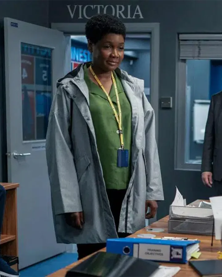 Ted Lasso S02 Dr. Sharon Fieldstone Grey Cotton Coat Ted Lasso S02 Dr. Sharon Fieldstone Grey Cotton Coat