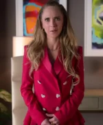 Ted Lasso S2 Keeley Pink Heart Button Wool Blazer