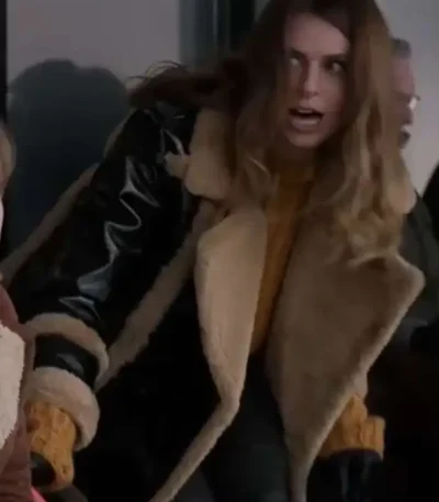 Ted Lasso Sassy Collins Shearling Leather Jacket