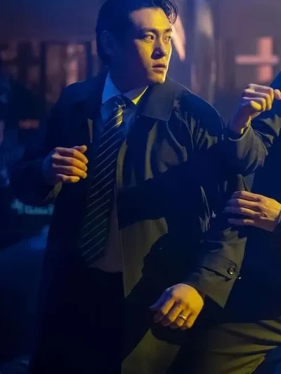 Teo Yoo The Recruit Black Trench Coat