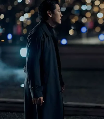 Teo Yoo The Recruit Black Trench Coat