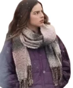 Thanksgiving 2023 Addison Rae Purple Puffer Jacket