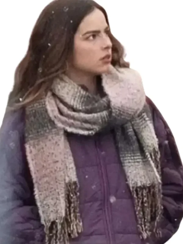 Thanksgiving 2023 Addison Rae Purple Puffer Jacket