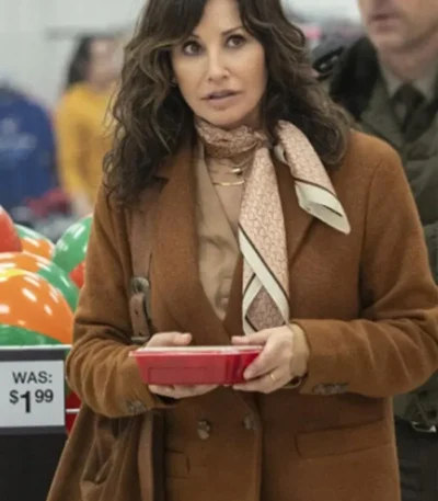 Thanksgiving 2023 Gina Gershon Brown Trench Coat
