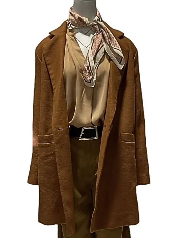 Thanksgiving 2023 Gina Gershon Brown Trench Coat