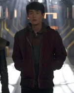 The 100 Monty Green Maroon Bomber Jacket