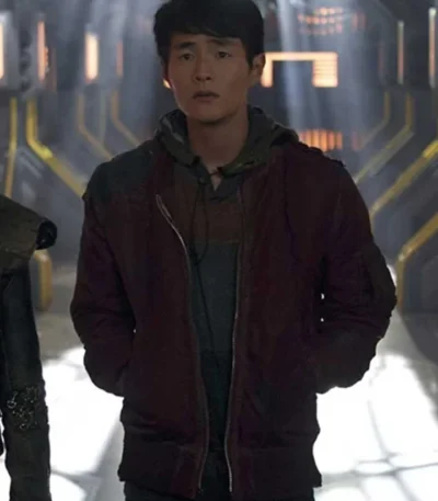 The 100 Monty Green Maroon Bomber Jacket