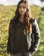 The 100 S06 Raven Reyes Quilted Bomber Jacket