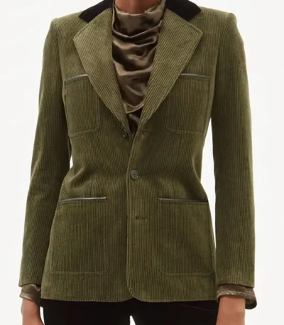 The Adam Project Jennifer Garner Green Cord Jacket