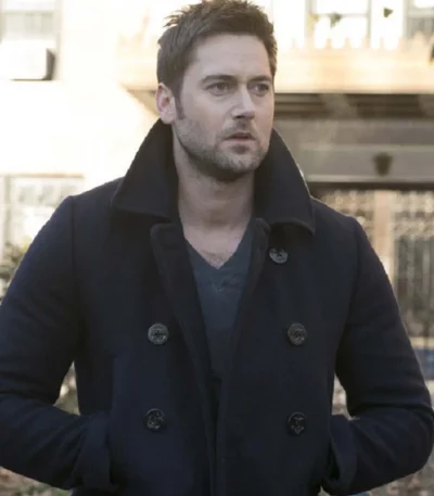 The Blacklist S03 Tom Keen Black Pea Coat
