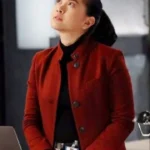 The Blacklist S08 Alina Park Maroon Wool Coat