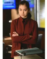 The Blacklist S08 Alina Park Maroon Wool Coat