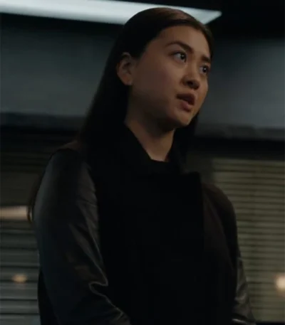 The Blacklist S09 Laura Sohn Leather Sleeve Blazer