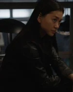 The Blacklist S09 Laura Sohn Leather Sleeve Blazer