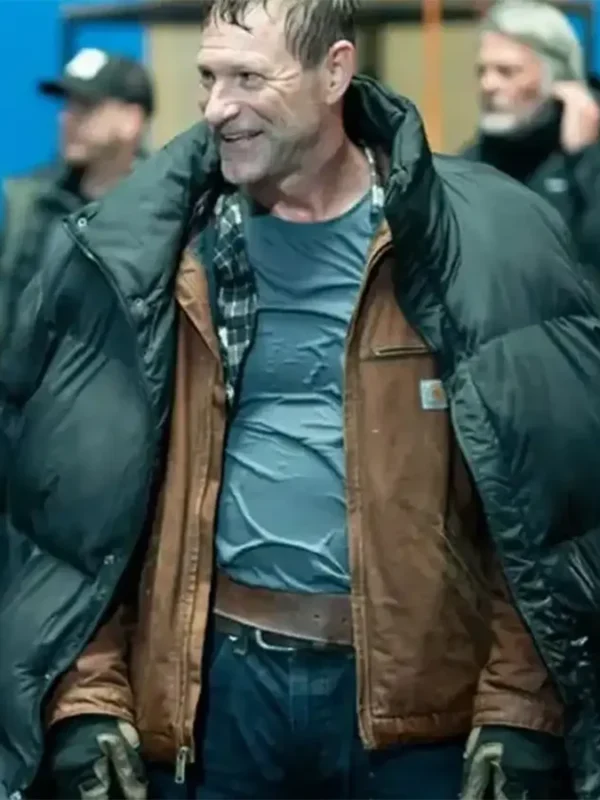 The Bricklayer 2024 Aaron Eckhart Black Puffer Jacket