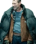 The Bricklayer 2024 Aaron Eckhart Black Puffer Jacket