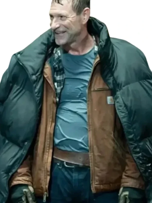The Bricklayer 2024 Aaron Eckhart Black Puffer Jacket
