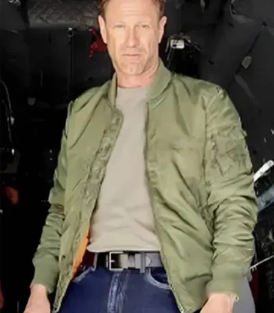 The Bricklayer Aaron Eckhart Green Bomber Jacket
